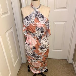 ASOS Halter Floral Midi Dress Size 6